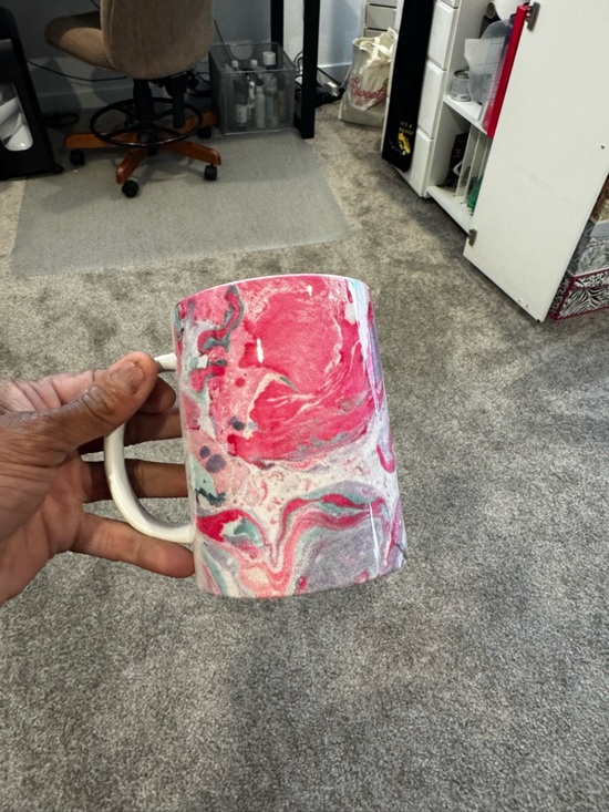 Other - Pink Marble Swirl Ceramic Mug